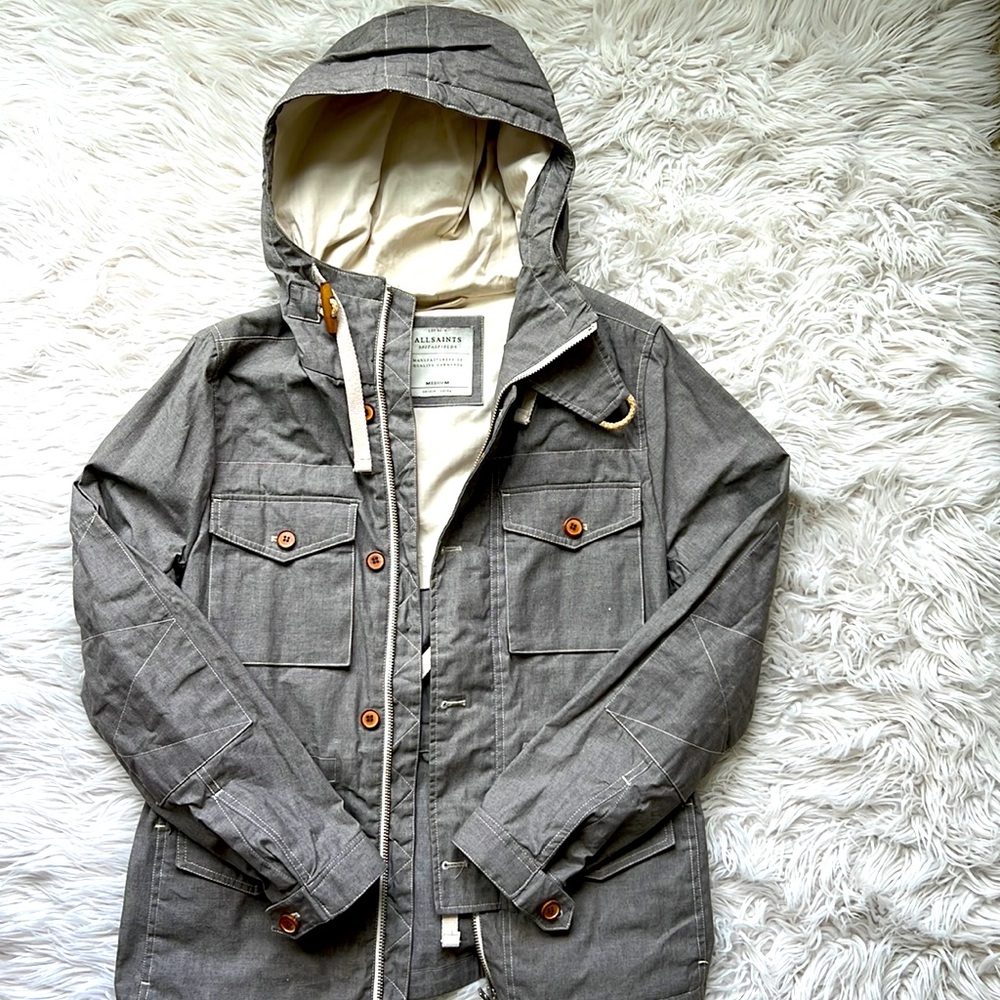 Allsaints Mens waxed cotton Jacket